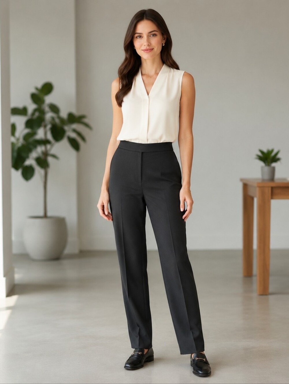 Evan Picone Black Pants Womens Size 4 New Dress Career Relaxed Pleated Trousers